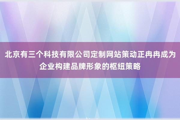 北京有三个科技有限公司定制网站策动正冉冉成为企业构建品牌形象的枢纽策略
